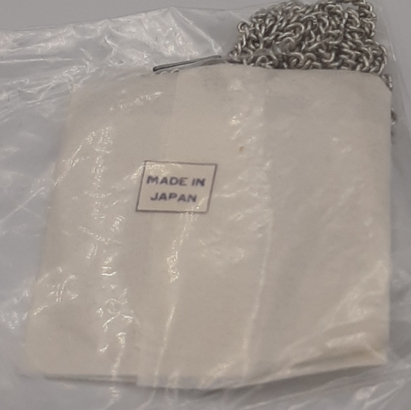 Vintage Silver Tone Love Heart Necklace, Made in Japan 13 1/4" Long NOS - Picture 5 of 5